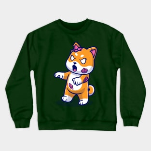 Cute Shiba Inu Dog Zombie Cartoon Crewneck Sweatshirt